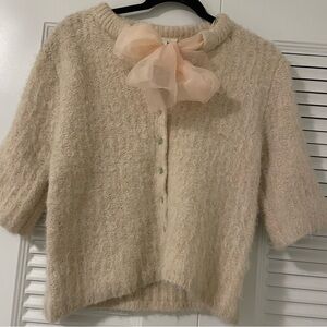 Greige Cream Fuzzy Sweater